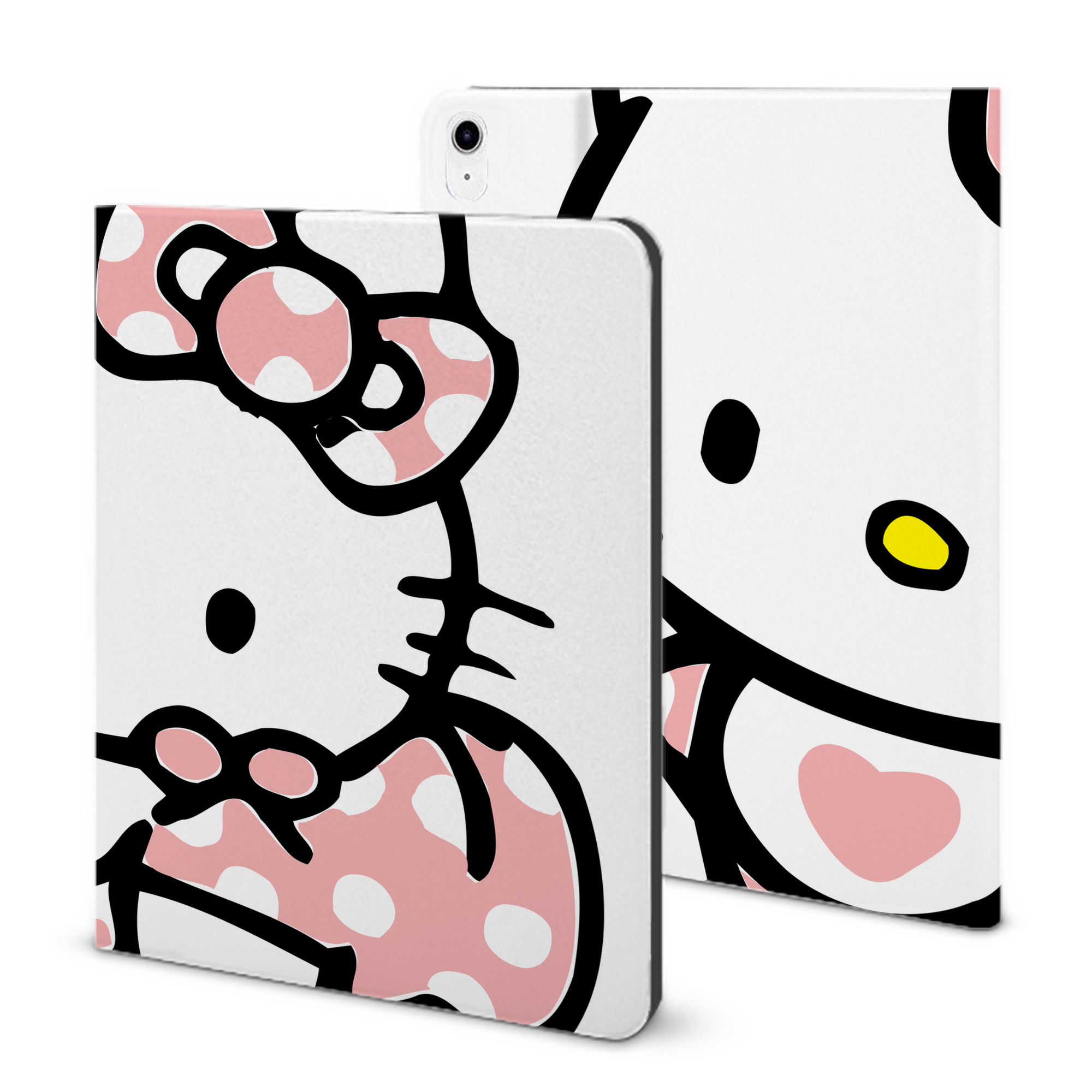 （画像用） Hello Kitty ハローキティ IPad ケース ブック型 PUレザー TPU 耐衝撃 軽量 薄型 ペン収納なし 全面保護 IPad 各モデル対応